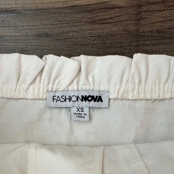 Fashion Nova Cream Lace-Up Crop Top - Picture 2 of 4